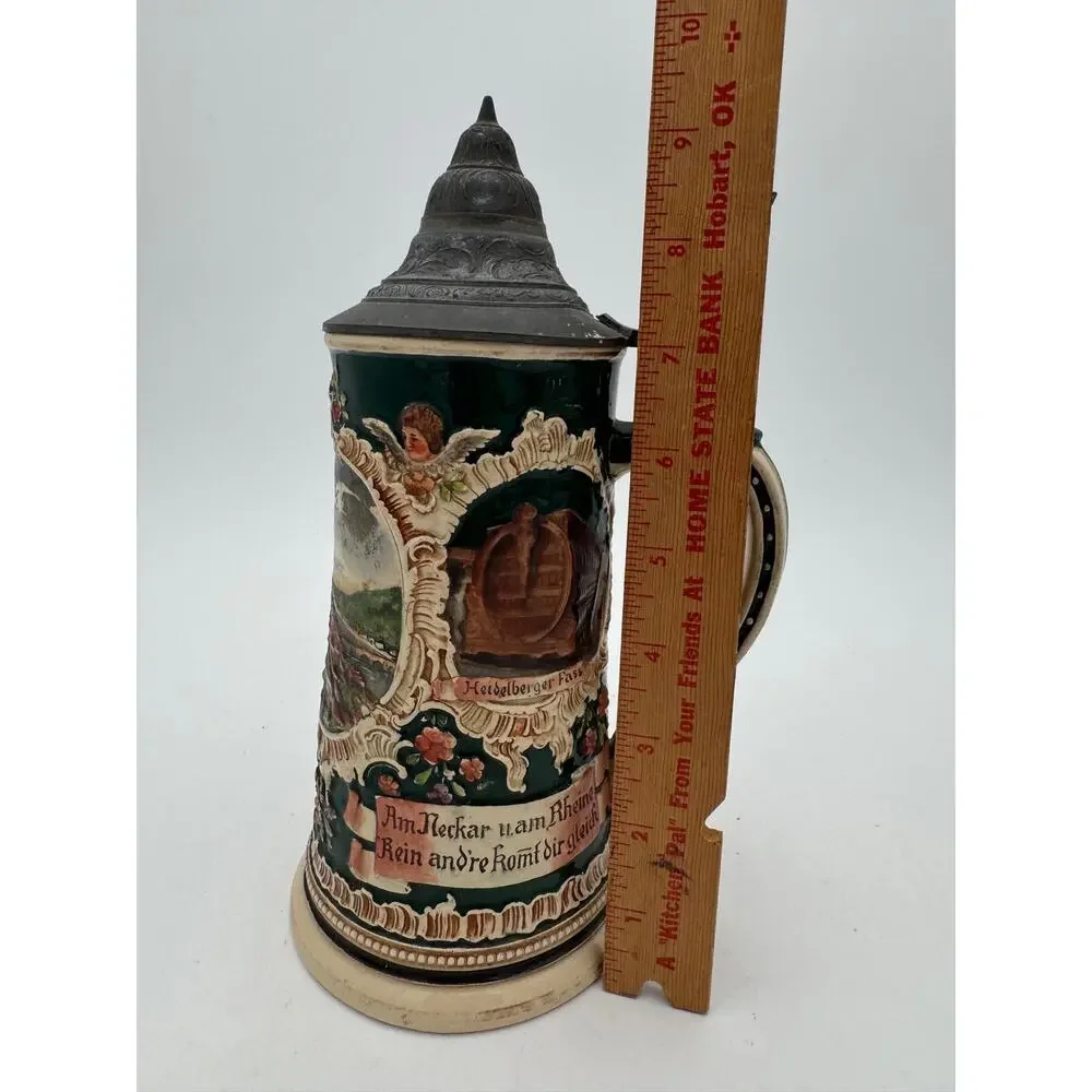 Vintage Beer Stein Marzi & Remi Heidelberg Panorama 0.5L